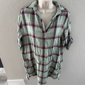 Elan NWT Green Plaid Tunic Dress